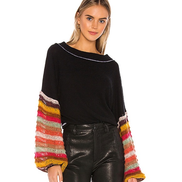 Free People Sweaters - Free People Black Multicolor Cha Cha Sweater
